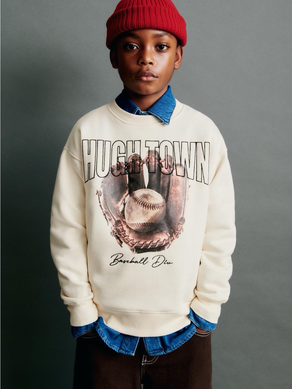 Zara Kids "Hugh Town" Baseball Glove Sweatshirt